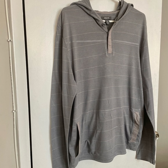 Kenneth Cole Reaction Striped Hooded Henley - Size XL - Picture 3 of 15